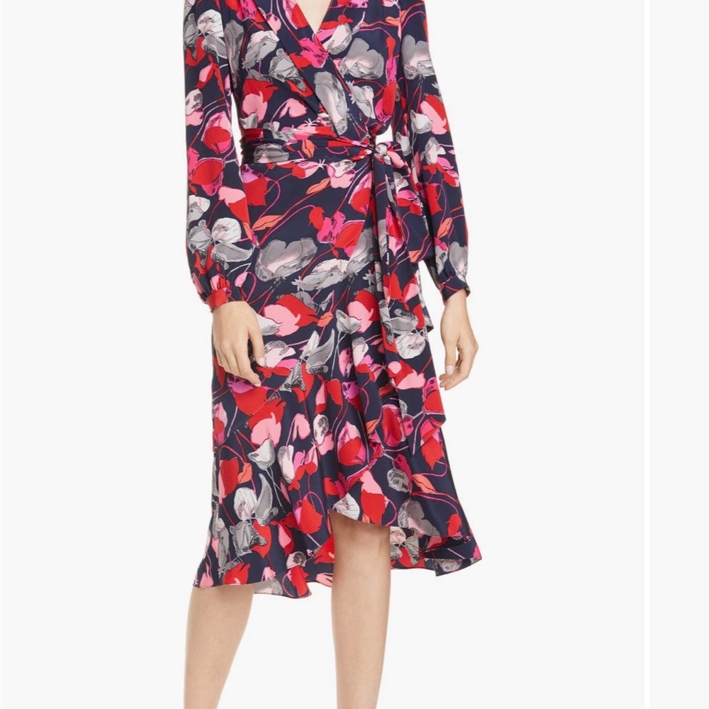Diane Von Furstenberg Navy and Red Dress